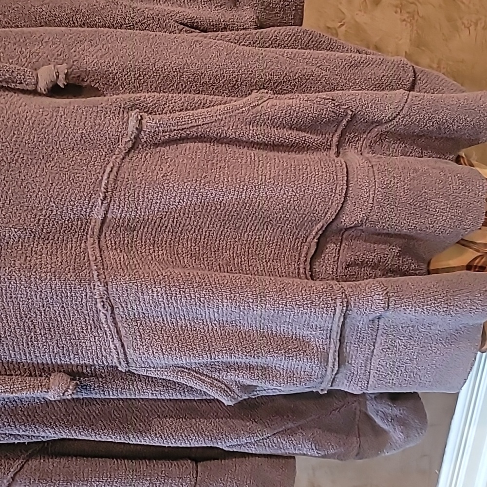 Free People Beach Cozy Taupe Hoodie OSFM - Picture 4 of 9